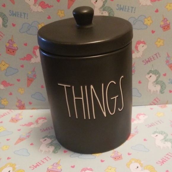 Rae Dunn Other - Brand new Rae Dunn  black "THINGS"  container